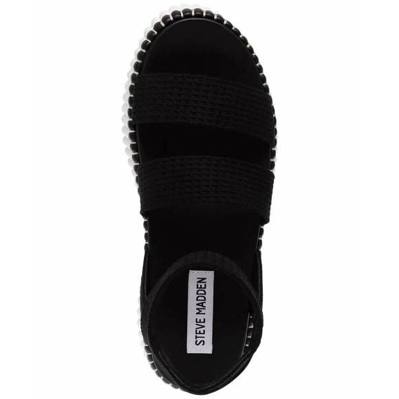 NEW STEVE MADDEN women's shelle wedge sandals in black - Picture 7 of 7